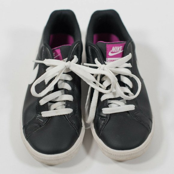Nike Shoes - Nike Womens Size 7.5 Black White Sneakers Retro Look Leather Lace Up Flat Shoes